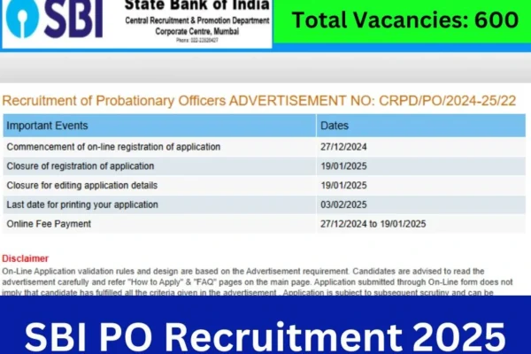 SBI PO Recruitment 2025 Notification