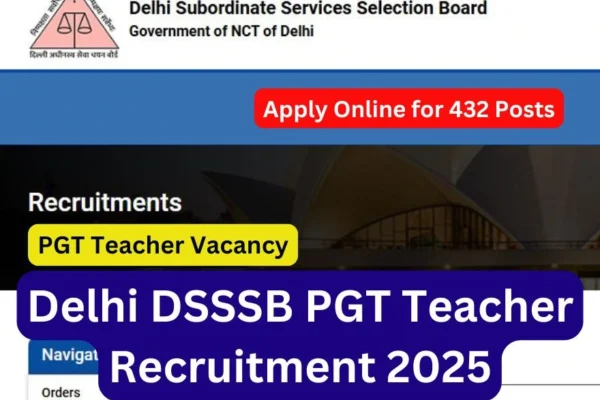 Delhi DSSSB PGT Teacher Recruitment 2025 Apply Online